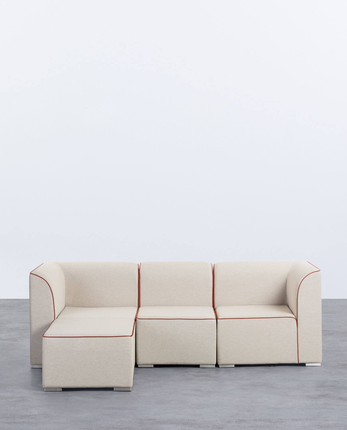 Modulares Gartensofa, 3-teilig, mit 2 Ecken und Sessel mit Polsterbezug aus Lagos-Stoff