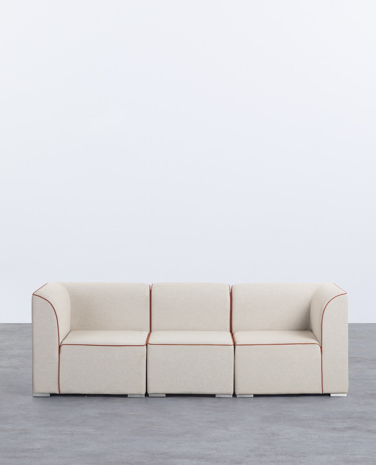 3-Teiliges Modulares Gartensofa mit 2 Ecksitzen und Lagos-Stoffsessel