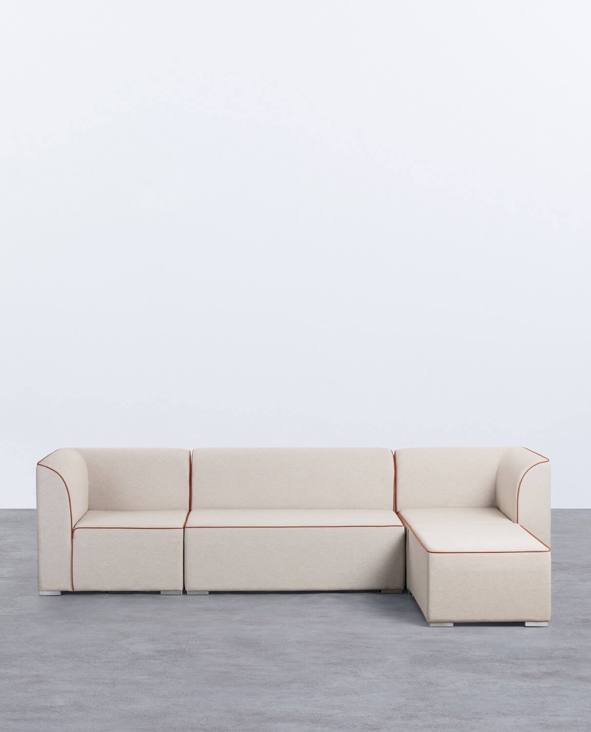 Modulares Gartensofa, 3-teilig mit 2 Ecken und 2-Sitzer-Sofa mit Lagos-Stoffbezug