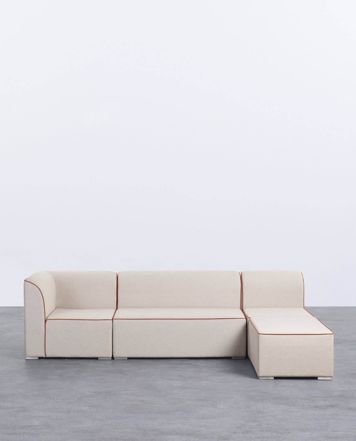 3-Teiliges Modulares Eckgartensofa mit 2-Sitzer-Sofa und Sessel mit Lagos-Stoffbezug