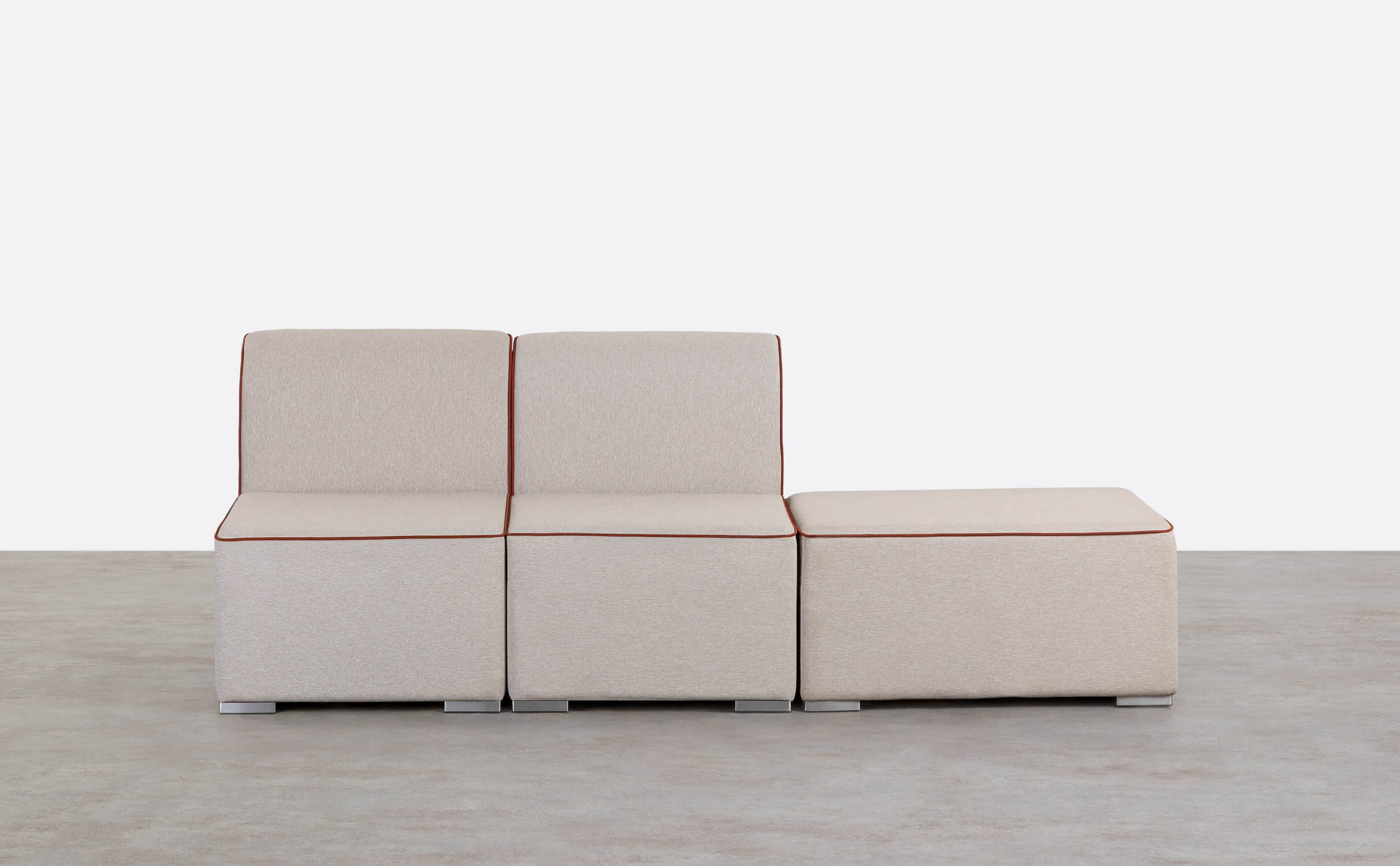 Modulares Gartensofa 2-teiliger Lagos-Stoffsessel und Puff, Galeriebild 1