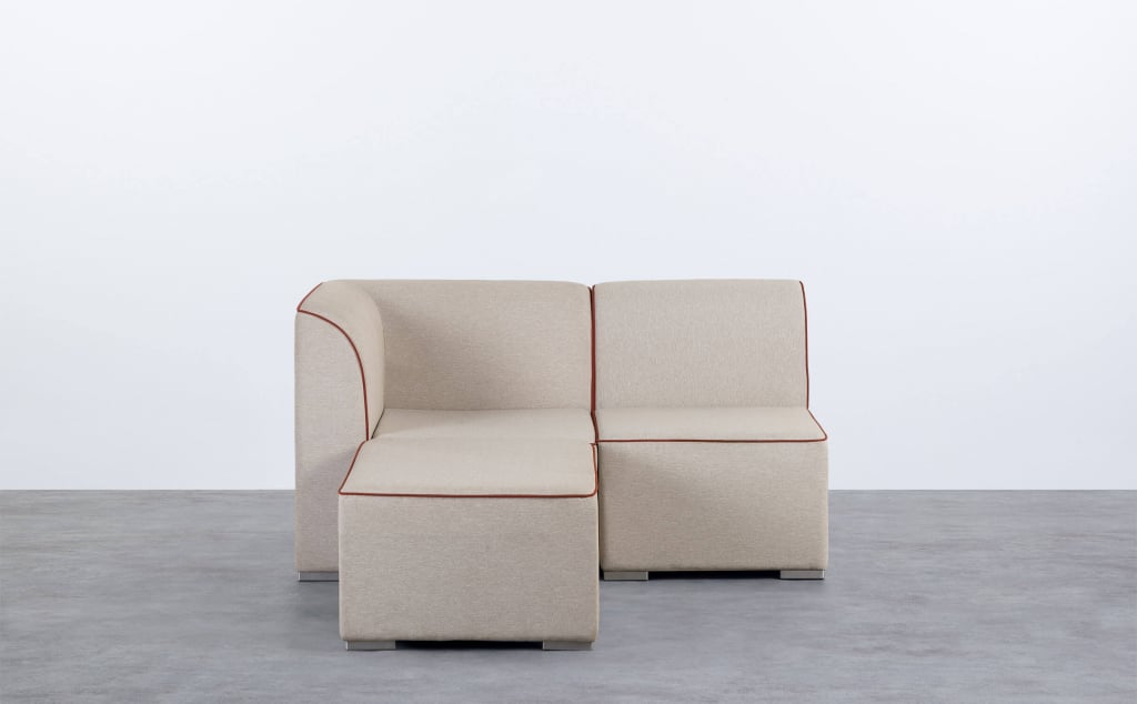Modulares Gartensofa 2-teilig, Ecksofa und Sessel mit Polsterbezug aus Lagos-Stoff