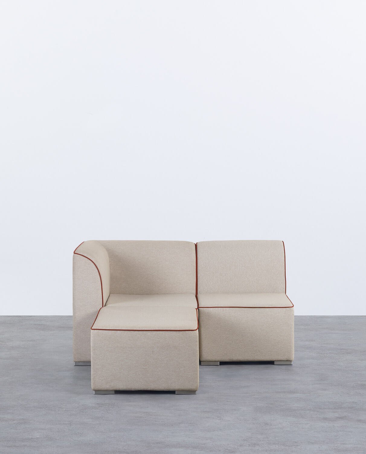 Modulares Gartensofa 2-teilig, Ecksofa und Sessel mit Polsterbezug aus Lagos-Stoff