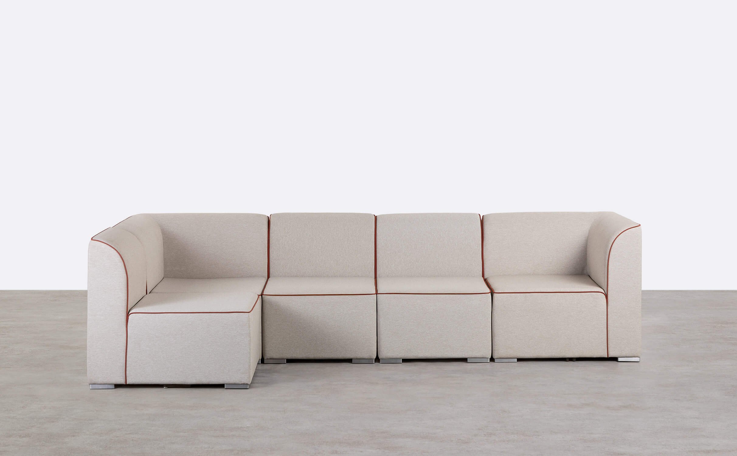 Modulares Gartensofa, 5-teilig, mit 2 Ecken und 3 Lagos-Stoffsesseln, Galeriebild 1