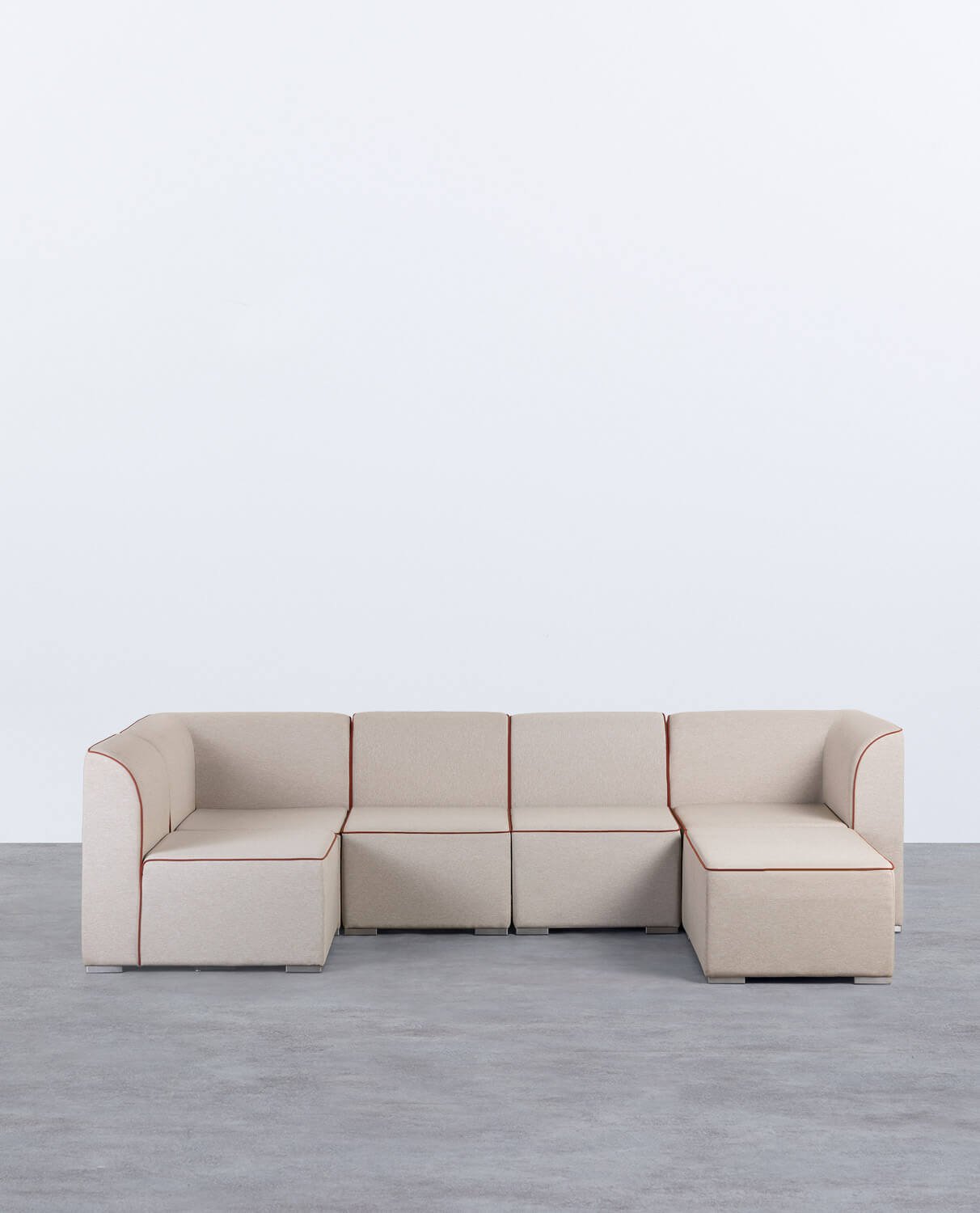 Modulares Gartensofa, 5-teilig, mit 2 Ecken und 3 Sesseln mit Stoffbezug Lagos