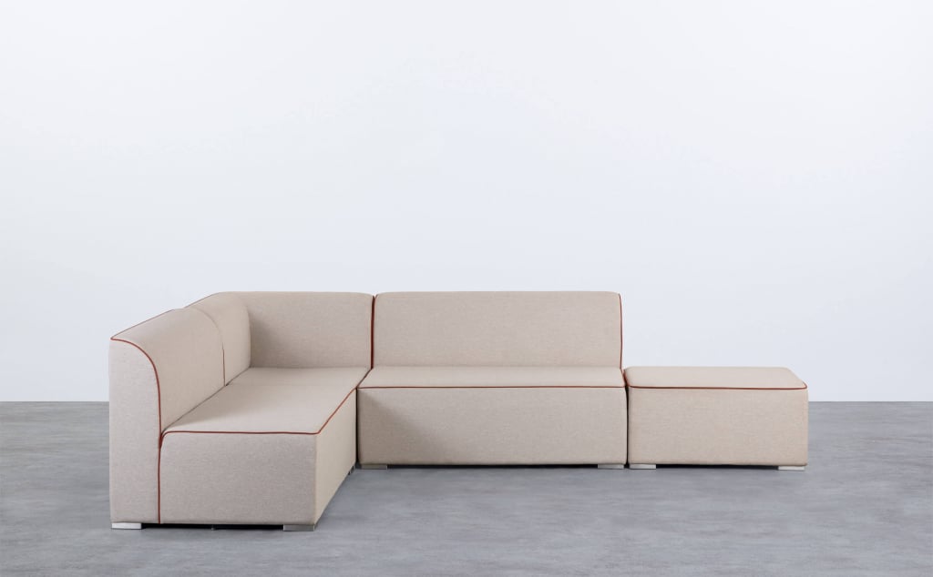 3-Teiliges Modulares Garten-Loft-Sofa mit Eck- und 2-Sitzer-Sofas mit Lagos-Stoffbezug