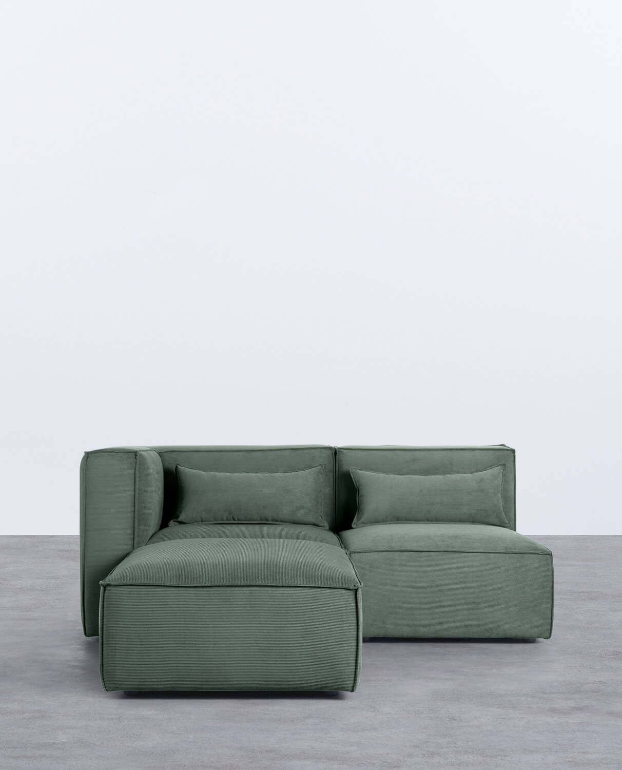 Modulares Sofa 2-Teilig mit Ecksofa und Pouf aus Kord Kilhe