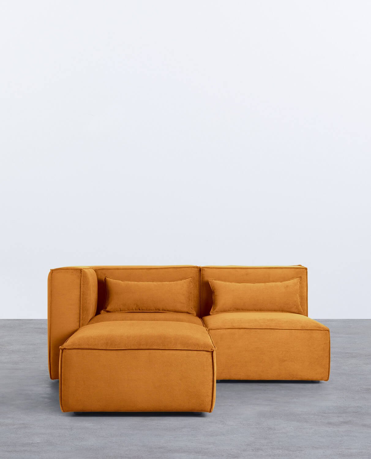 Modulares Sofa 2-Teilig mit Ecksofa und Pouf aus Kord Kilhe