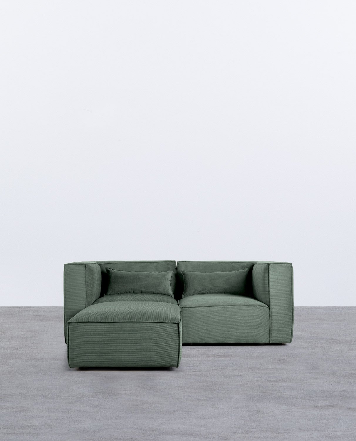 Modulares Sofa 2-Teilig mit Ecksofa und Pouf aus Kord Kilhe