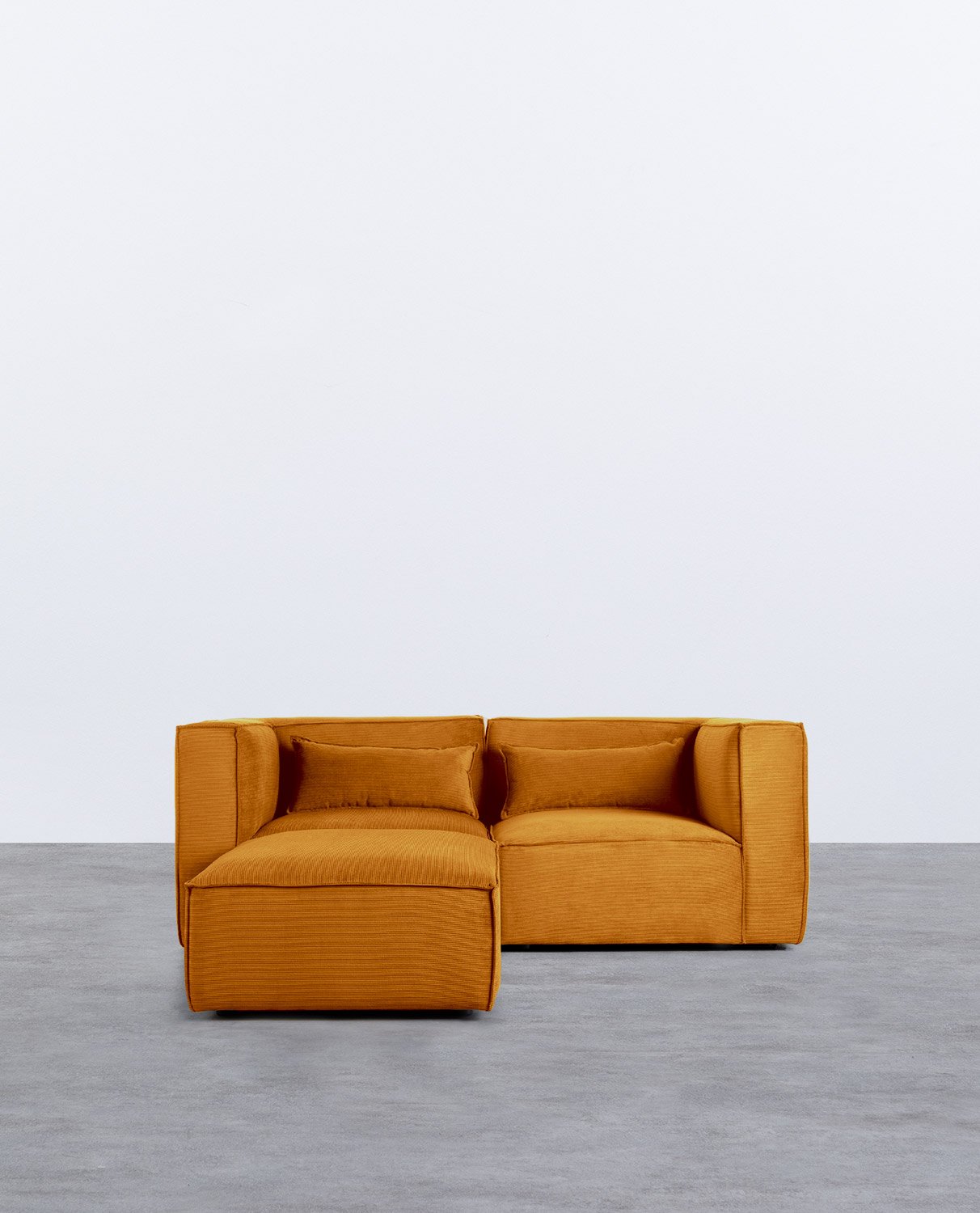 Modulares Sofa 2-Teilig mit Ecksofa und Pouf aus Kord Kilhe