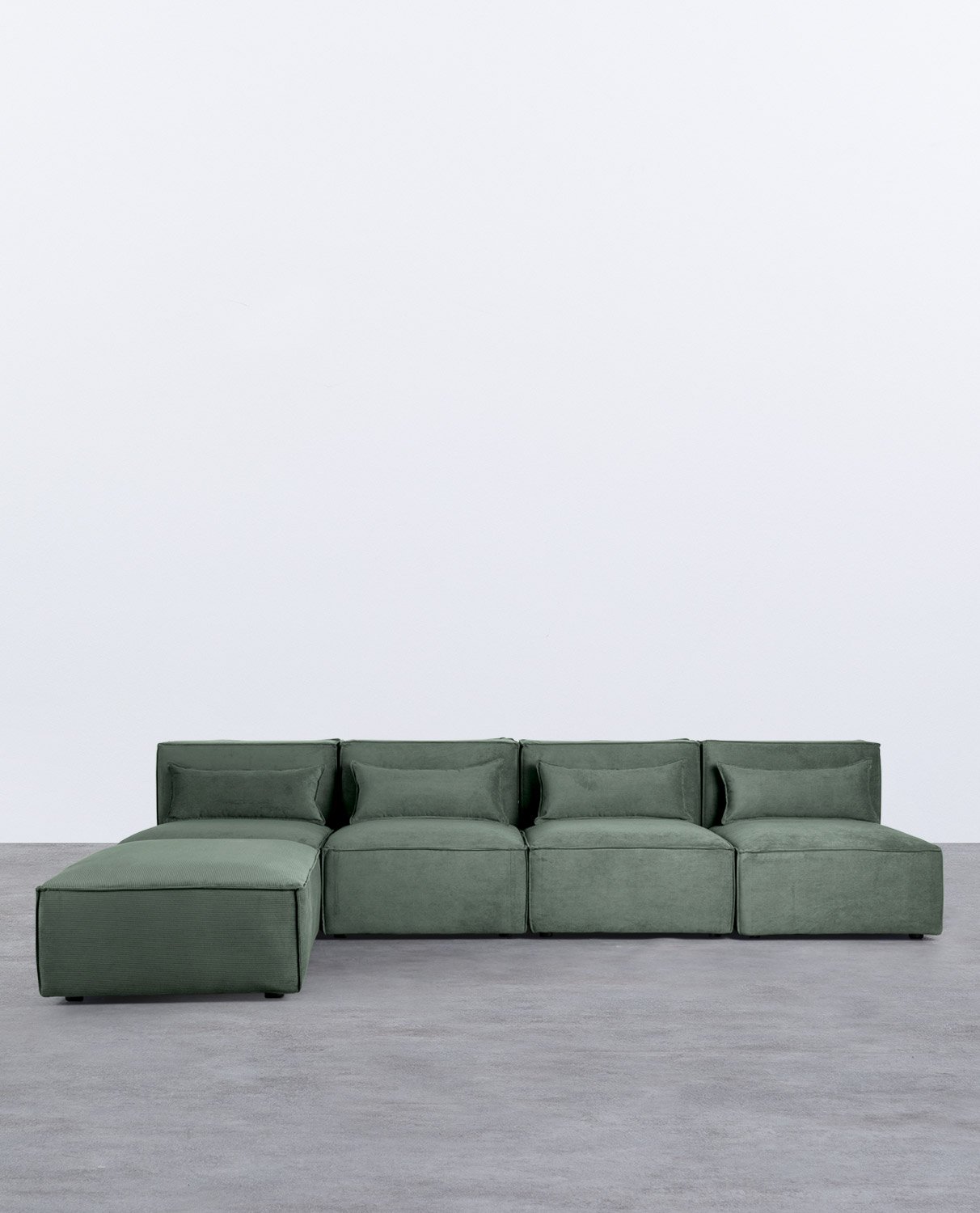 Modulares Sofa 4-Teilig mit Pouf aus Kord Kilhe