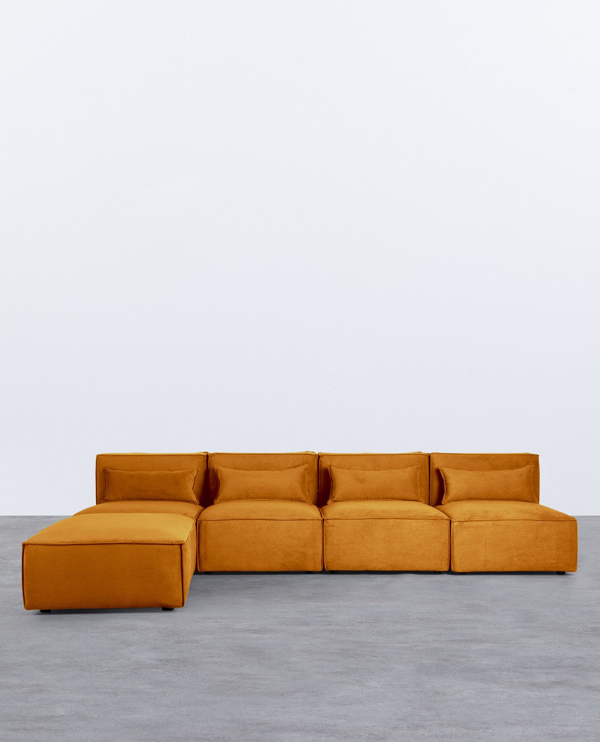 Modulares Sofa 4-Teilig mit Pouf aus Kord Kilhe