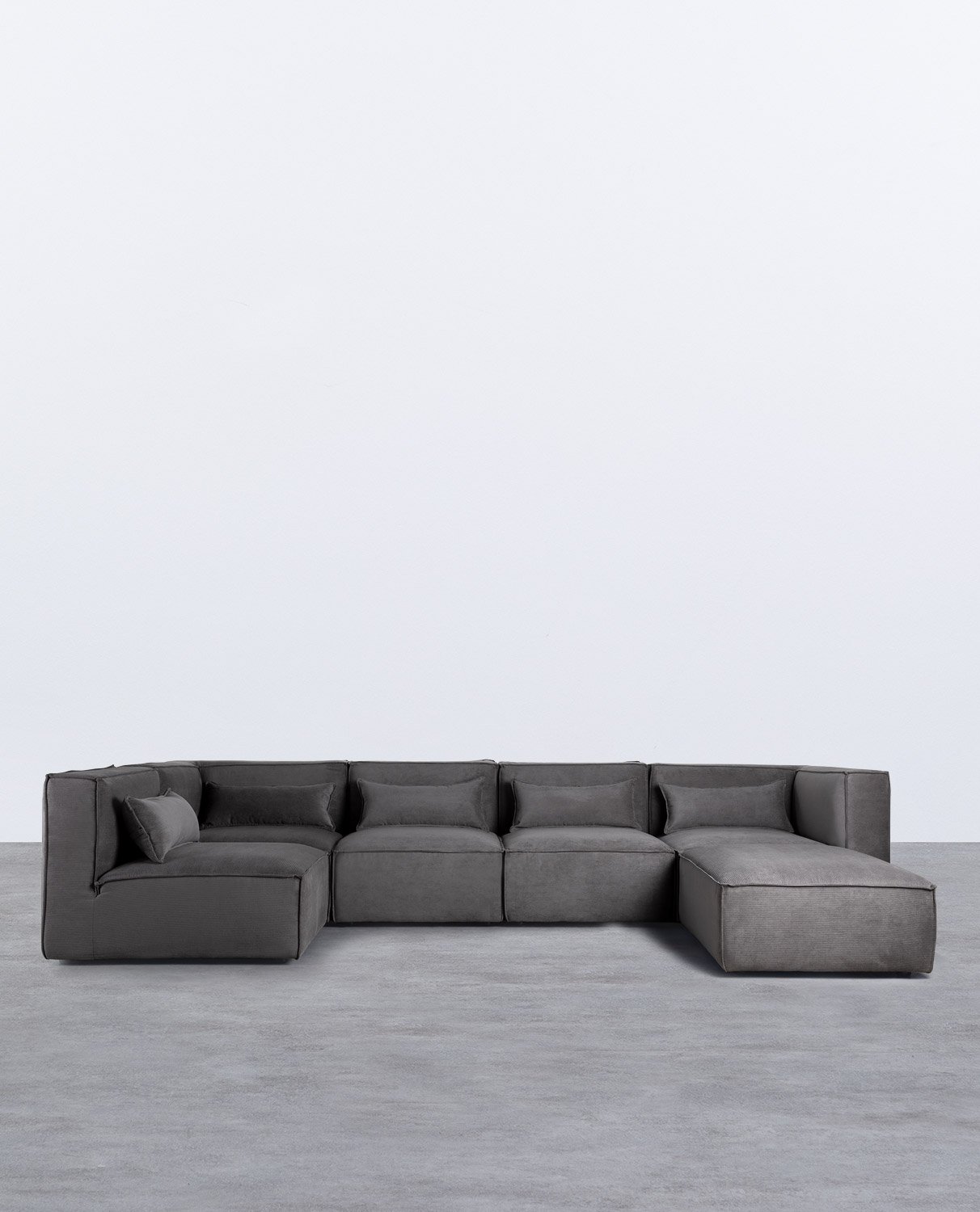 Modulares Sofa 5-teilig und Pouf aus Kord Kilhe