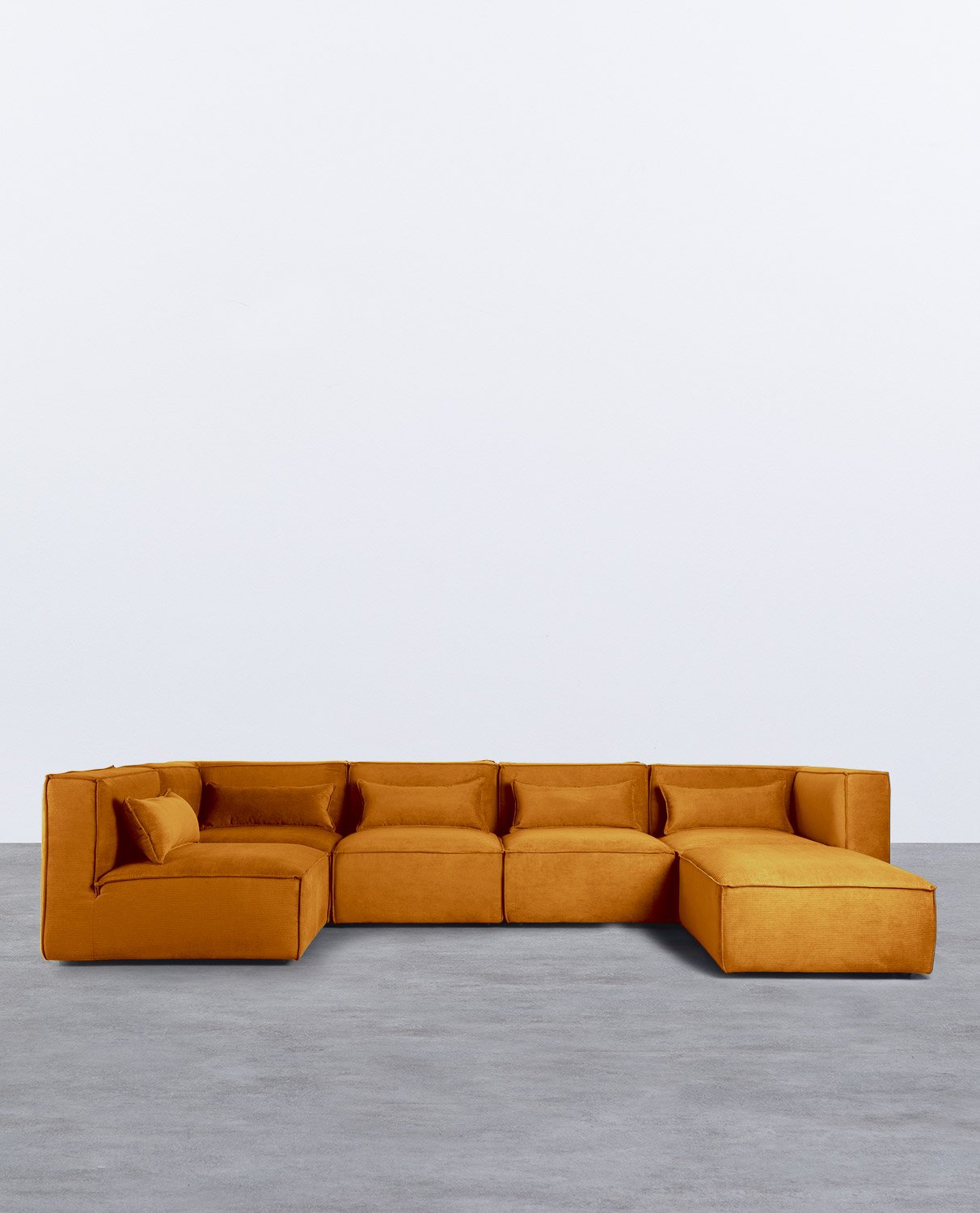 Modulares Sofa 5-teilig und Pouf aus Kord Kilhe