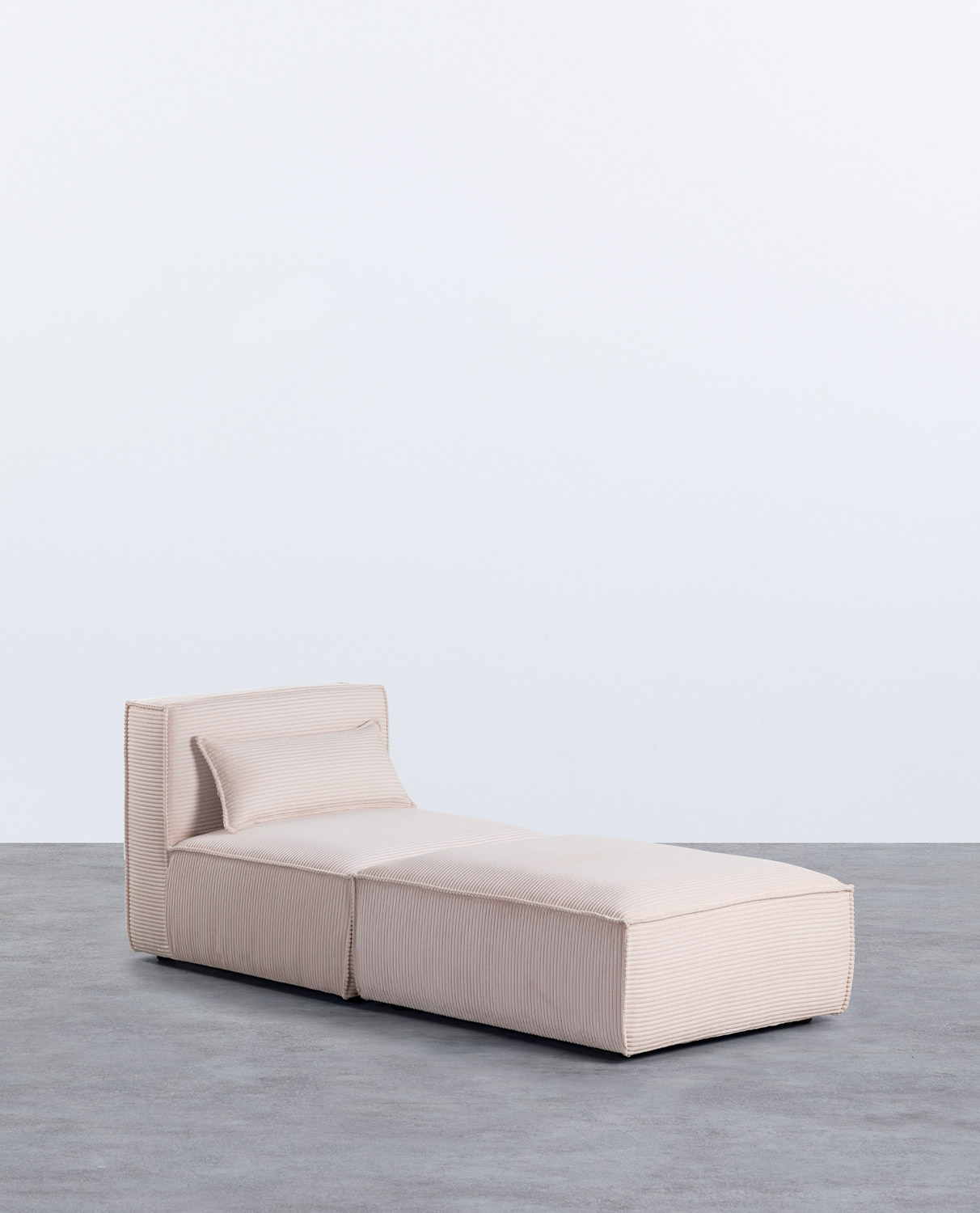 Modularer Sessel mit Pouffe aus dickem Kordsamt Kilhe
