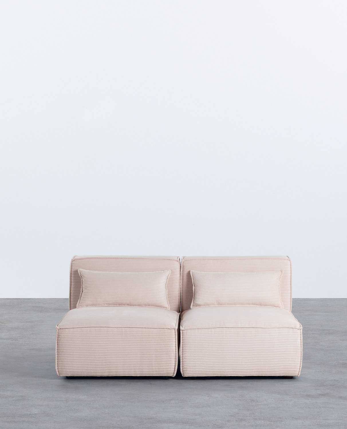 Modulares 2er-Sofa aus Dickem Kord-Kilhe