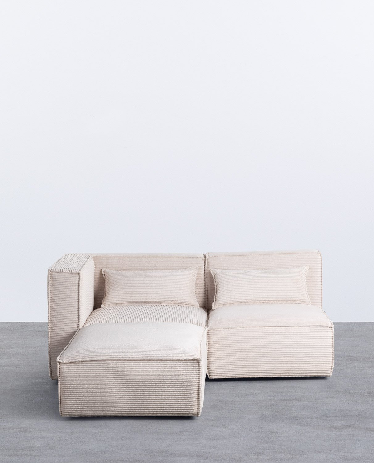 Modulares Zweiteiliges Ecksofa und Sessel mit Dickem Cordbezug Kilhe