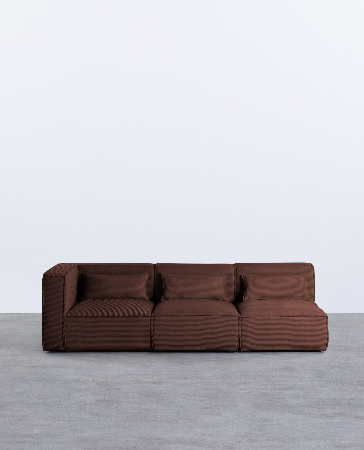 Modulares 3-Teiliges Ecksofa mit 2 Dicken Kordsesseln Kilhe