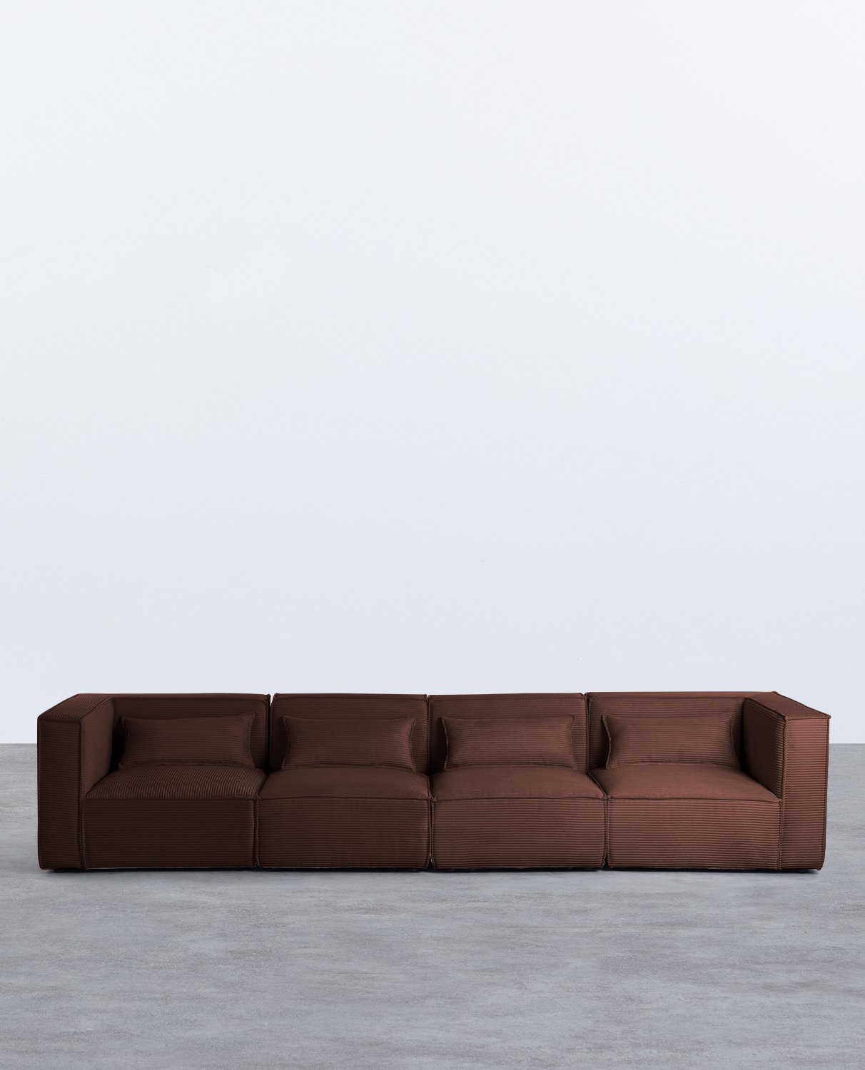 4-Tlg. Modulares Sofa mit 2 Ecksesseln aus Dickem Kord Kilhe