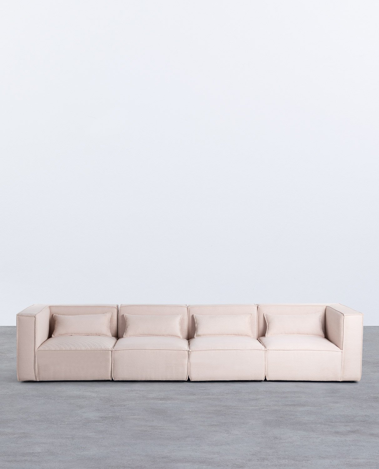 4-Tlg. Modulares Sofa mit 2 Ecksesseln aus Dickem Kord Kilhe