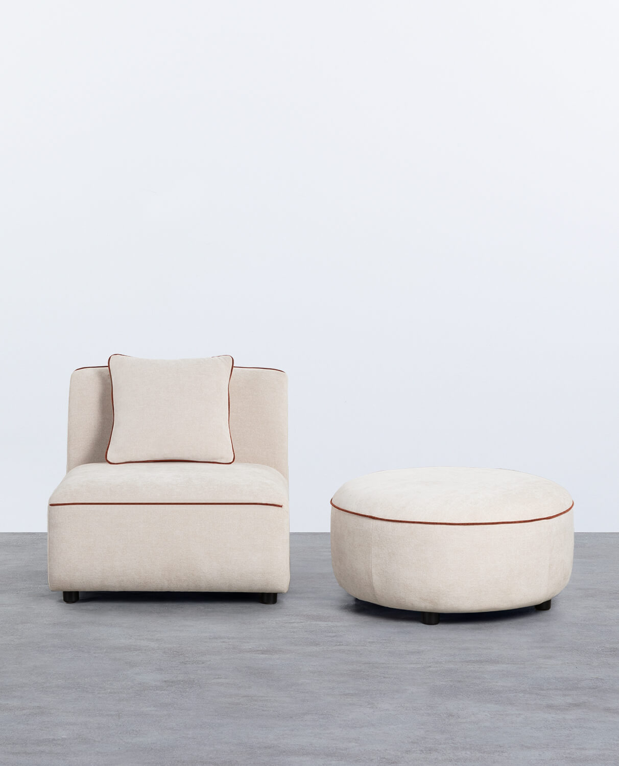 Modularer Ilham-Sessel mit Rundem Stoffbezug