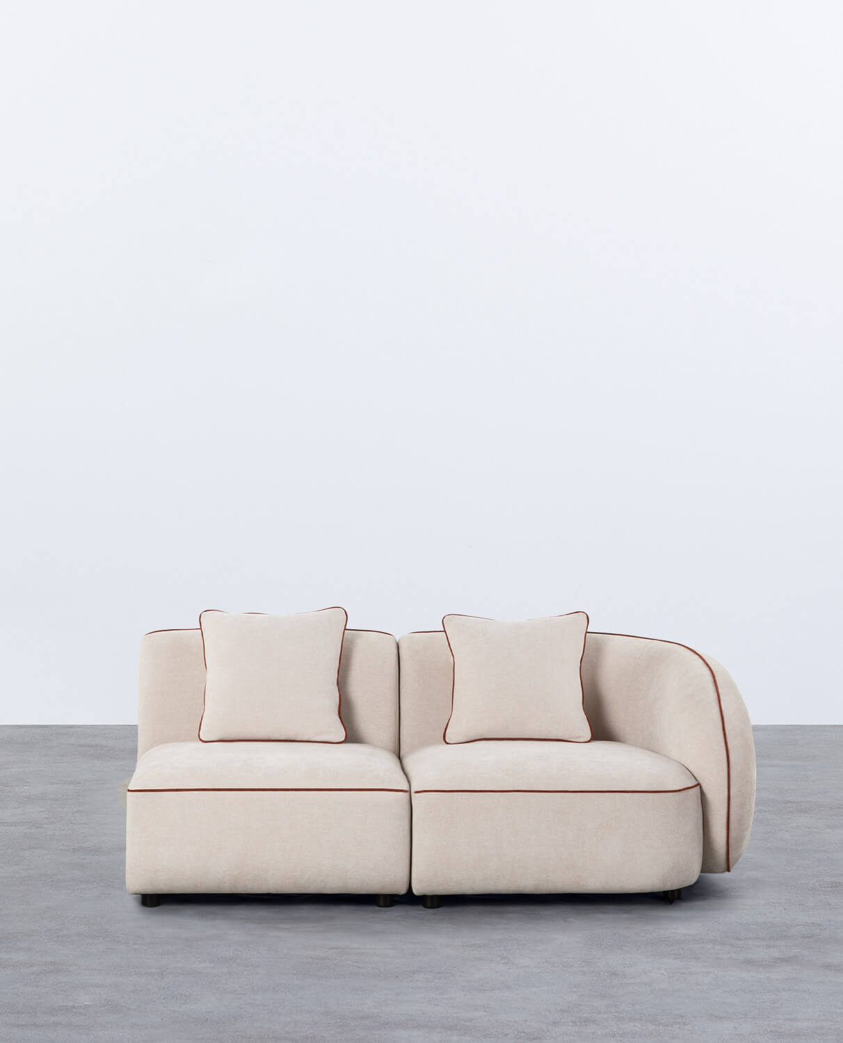 Modulares 2-teiliges Ecksofa mit Ilham-Stoffsessel