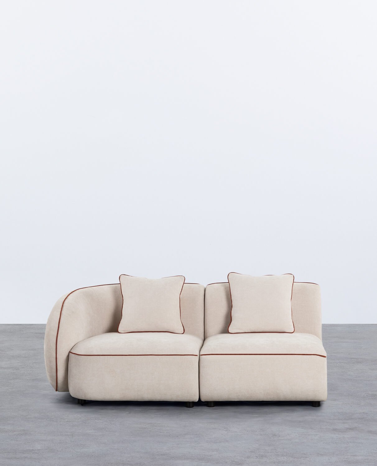 Modulares 2-teiliges Ecksofa mit Ilham-Stoffsessel