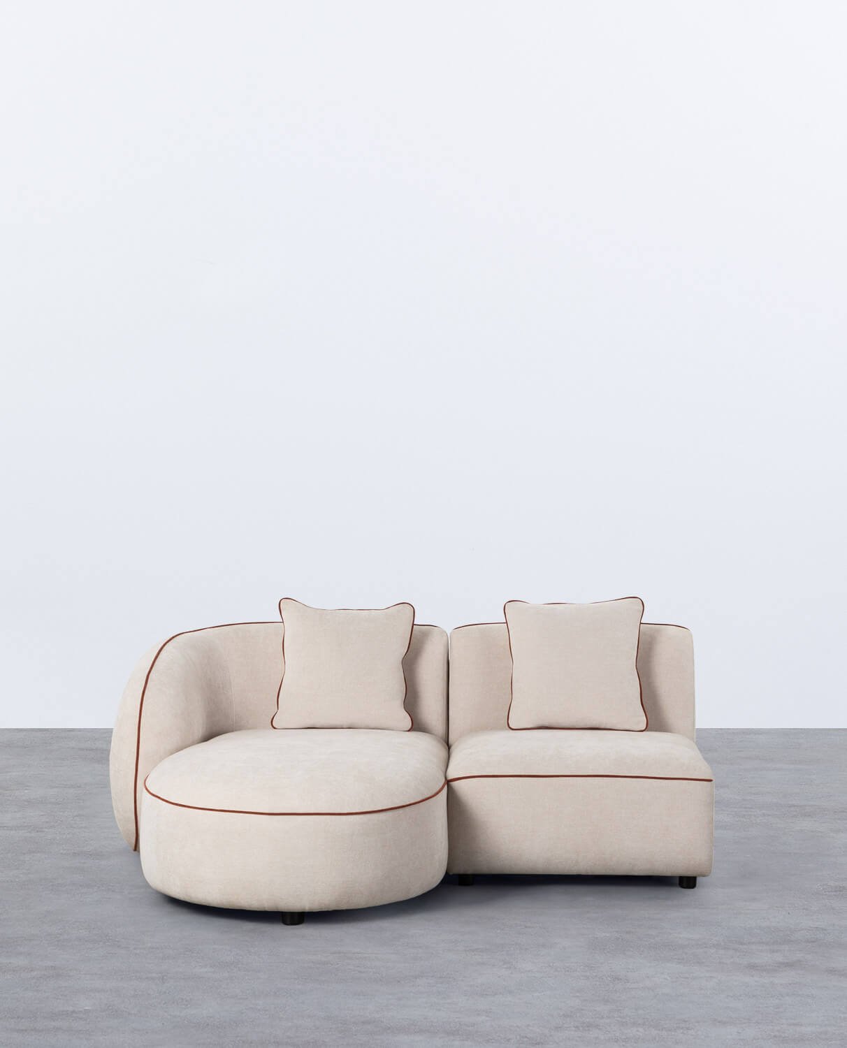 Modulares 2-teiliges Chaiselongue-Sofa mit Ilham-Stoffsessel