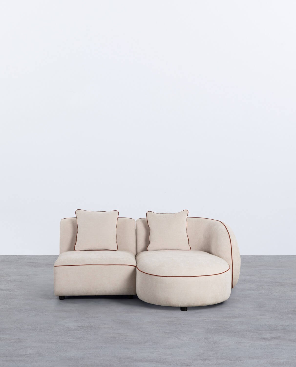 Modulares 2-teiliges Chaiselongue-Sofa mit Ilham-Stoffsessel