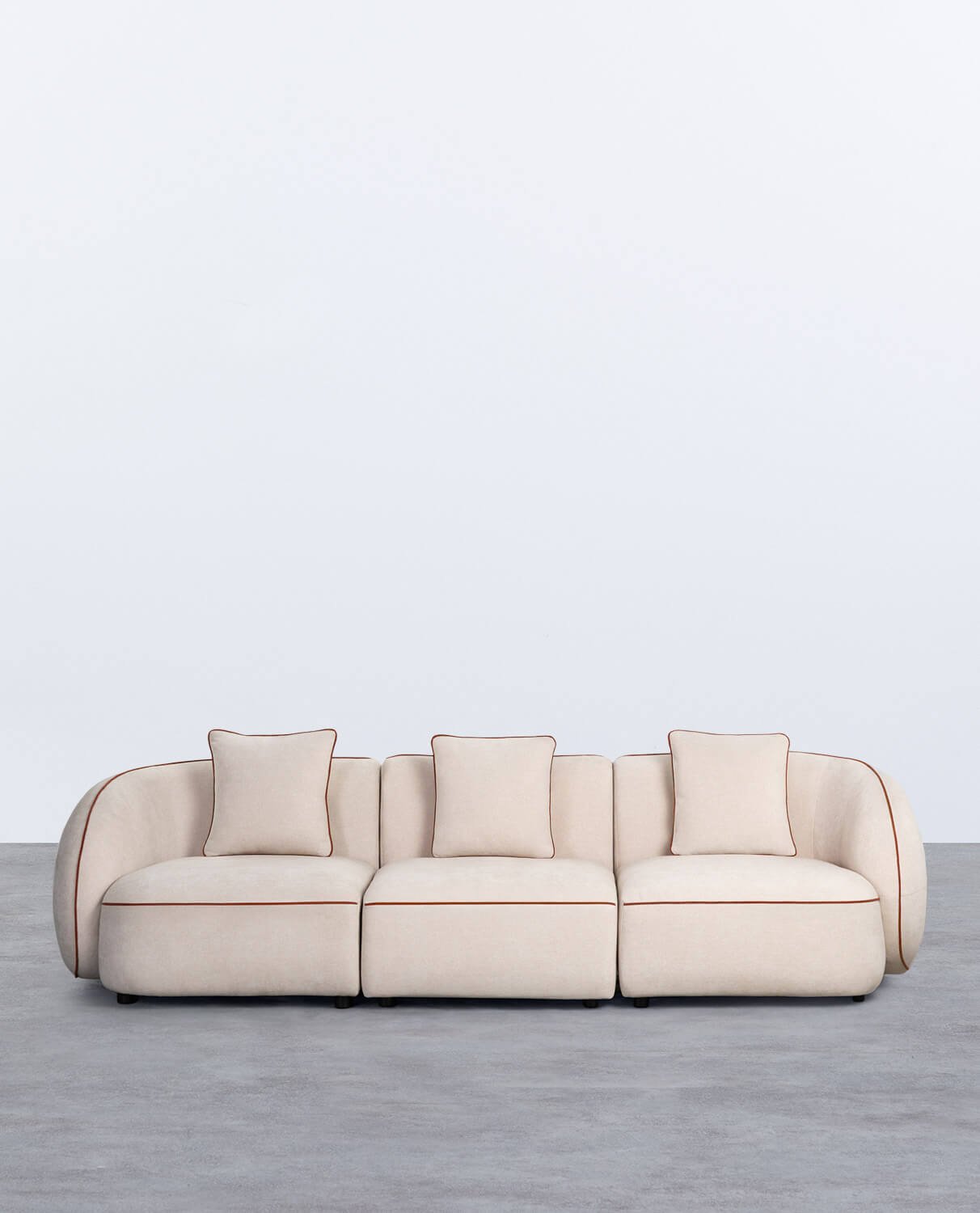 3-Teiliges Modulares Sofa mit 2 Ecken und Ilham-Stoffsessel