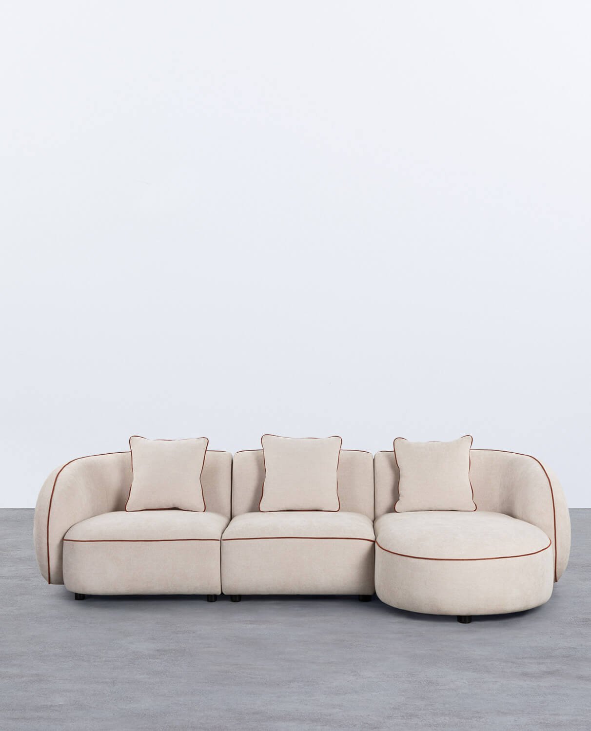 Modulares 3-teiliges Chaiselongue-Sofa mit Eck- und Ilham-Stoffsessel