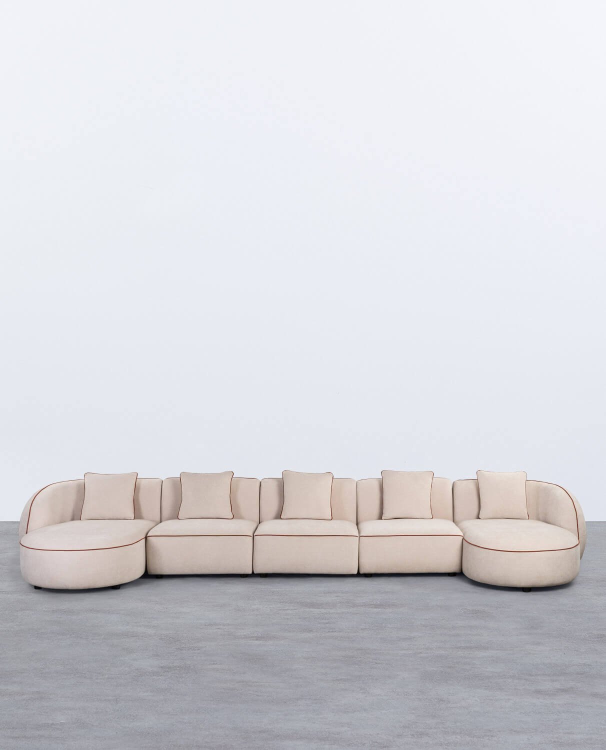 5-teiliges modulares Sofa mit 2 Chaiselongues aus Ilham-Stoff 