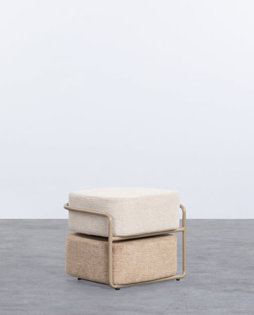 Rechteckiger Pouf mit Abnehmbarem Kissen aus Elin Soft-Stoff