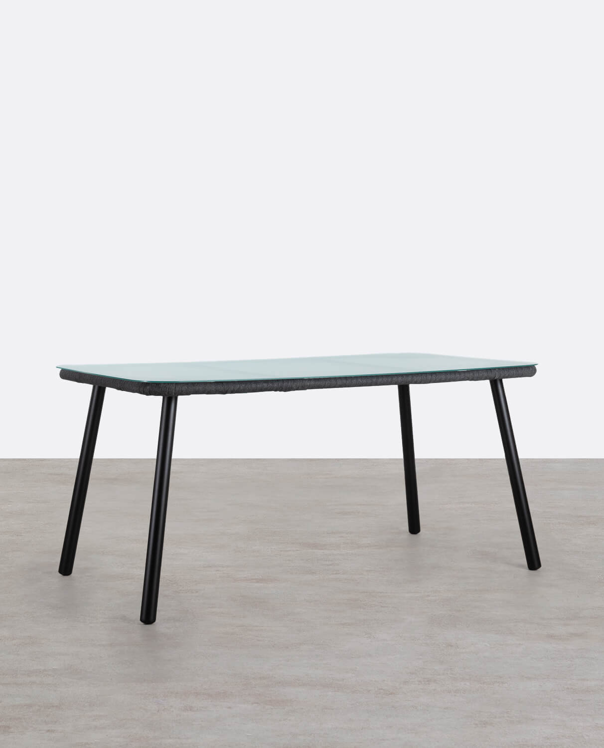Rechteckiger Outdoor Tisch aus Aluminium und Glas (160x90 cm) Drian, Galeriebild 1