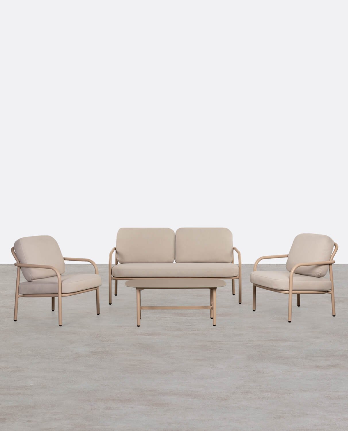 Gartenset aus Metall und Stoff mit Couchtisch Aleina, Galeriebild 1