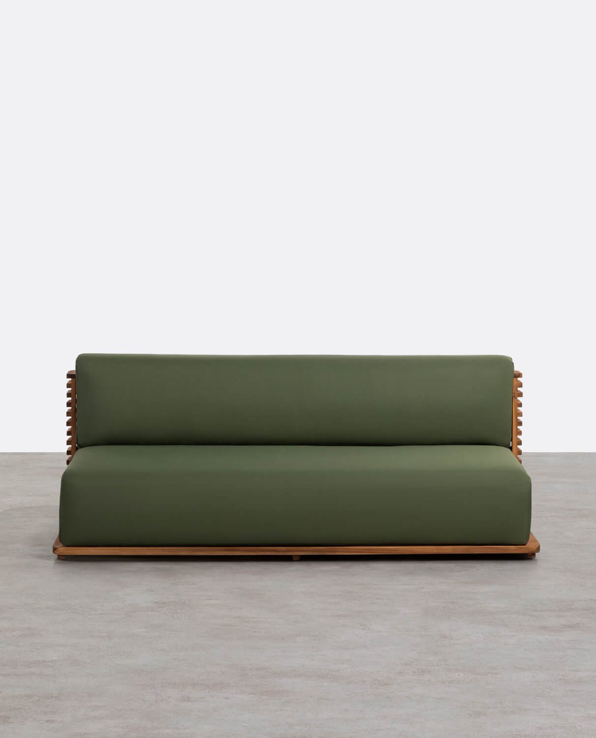 3-Sitzer-Gartensofa Hazan aus Akazienholz mit Stoffkissen, Galeriebild 1