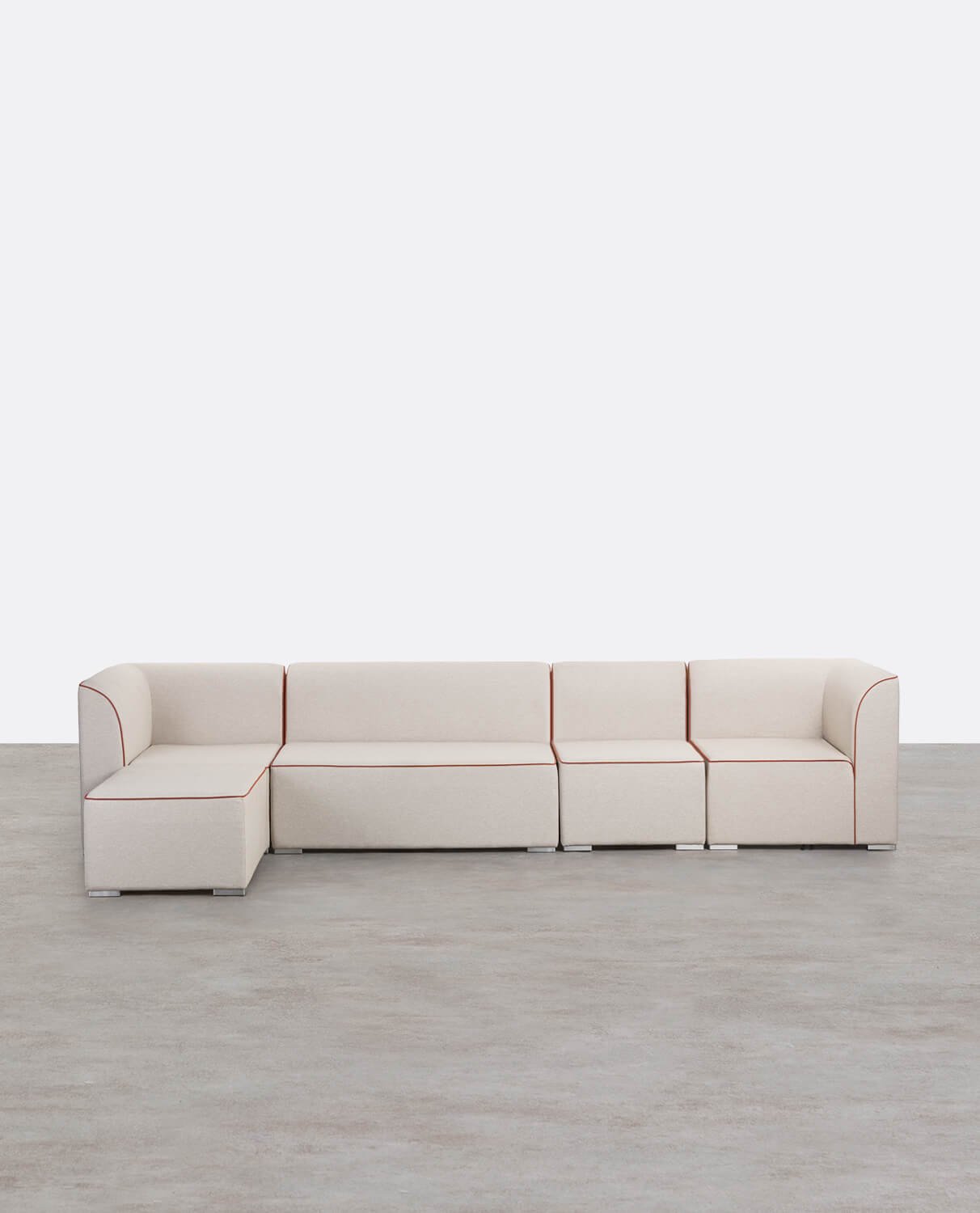 4-teiliges Modulares Eckgartensofa mit 2-Sitzer-Sofa und Sessel mit Lagos-Stoffbezug, Galeriebild 1