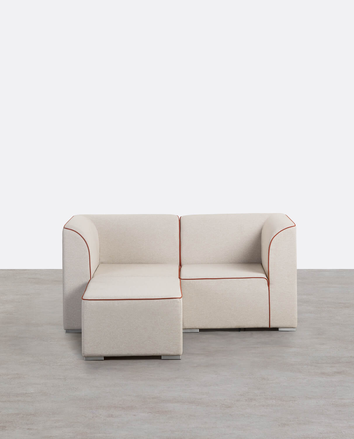 Modulares Gartensofa 2 Eckstücke mit Lagos-Stoffbezug, Galeriebild 1