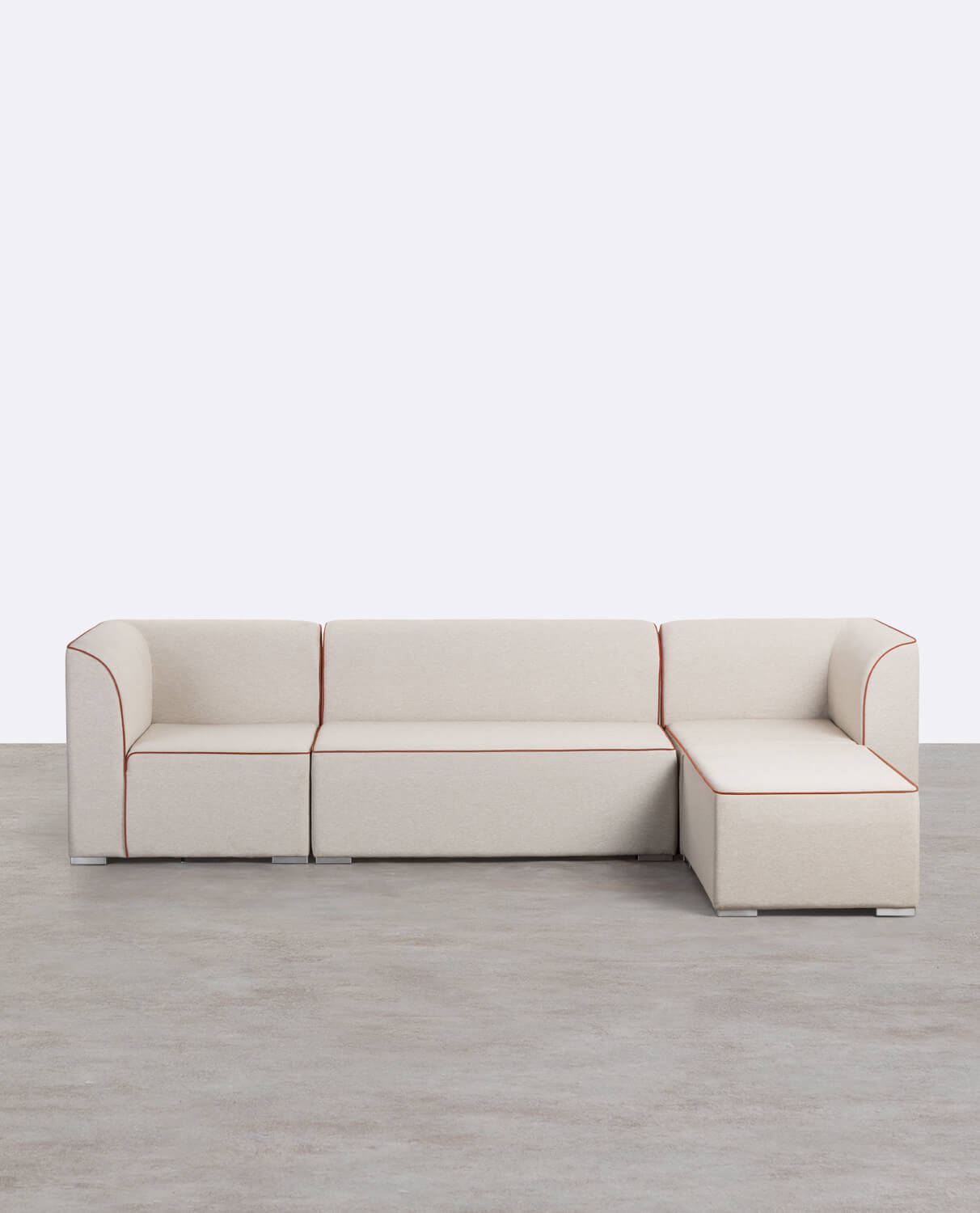 Modulares Gartensofa, 3-teilig mit 2 Ecken und 2-Sitzer-Sofa mit Lagos-Stoffbezug, Galeriebild 1
