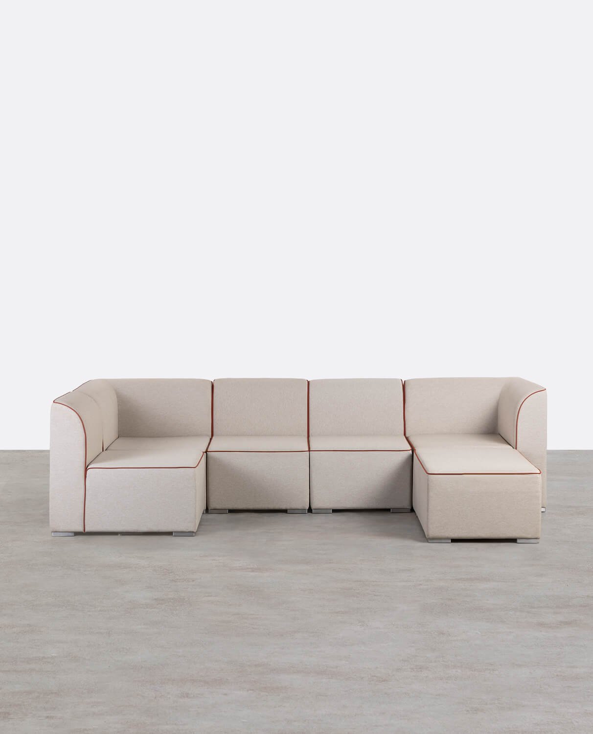 Modulares Gartensofa, 5-teilig, mit 2 Ecken und 3 Sesseln mit Stoffbezug Lagos, Galeriebild 1