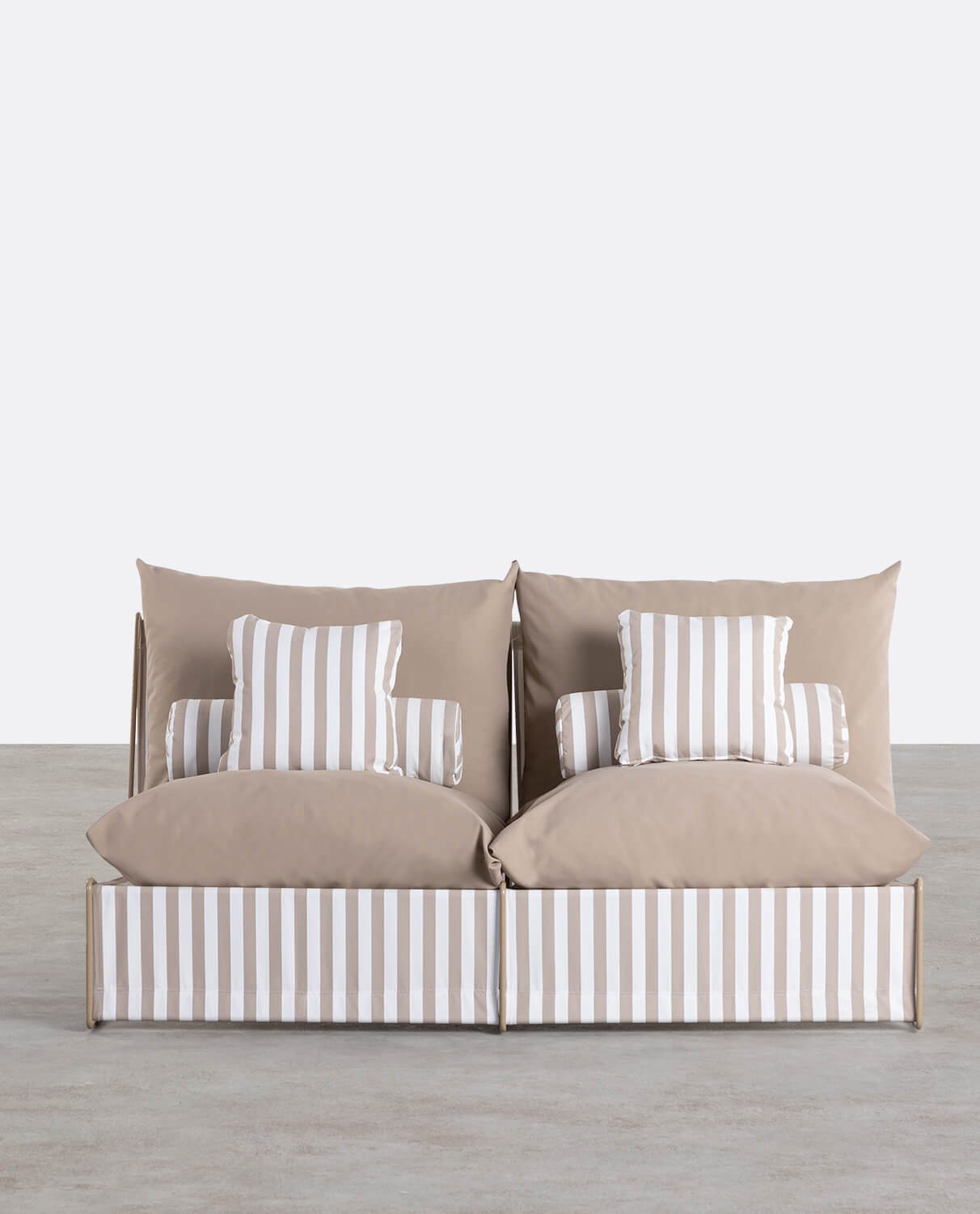 2-Sitzer-Sofa aus Metall und Sitz aus Carpa-Stoff, Galeriebild 1