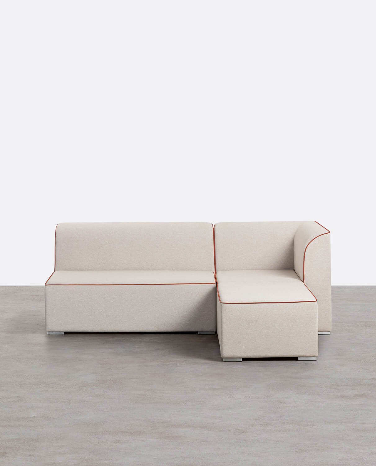 Modulares Gartensofa 2-teilig, 2-Sitzer-Sofa und Ecksofa mit Stoff-Pouf Lagos, Galeriebild 1