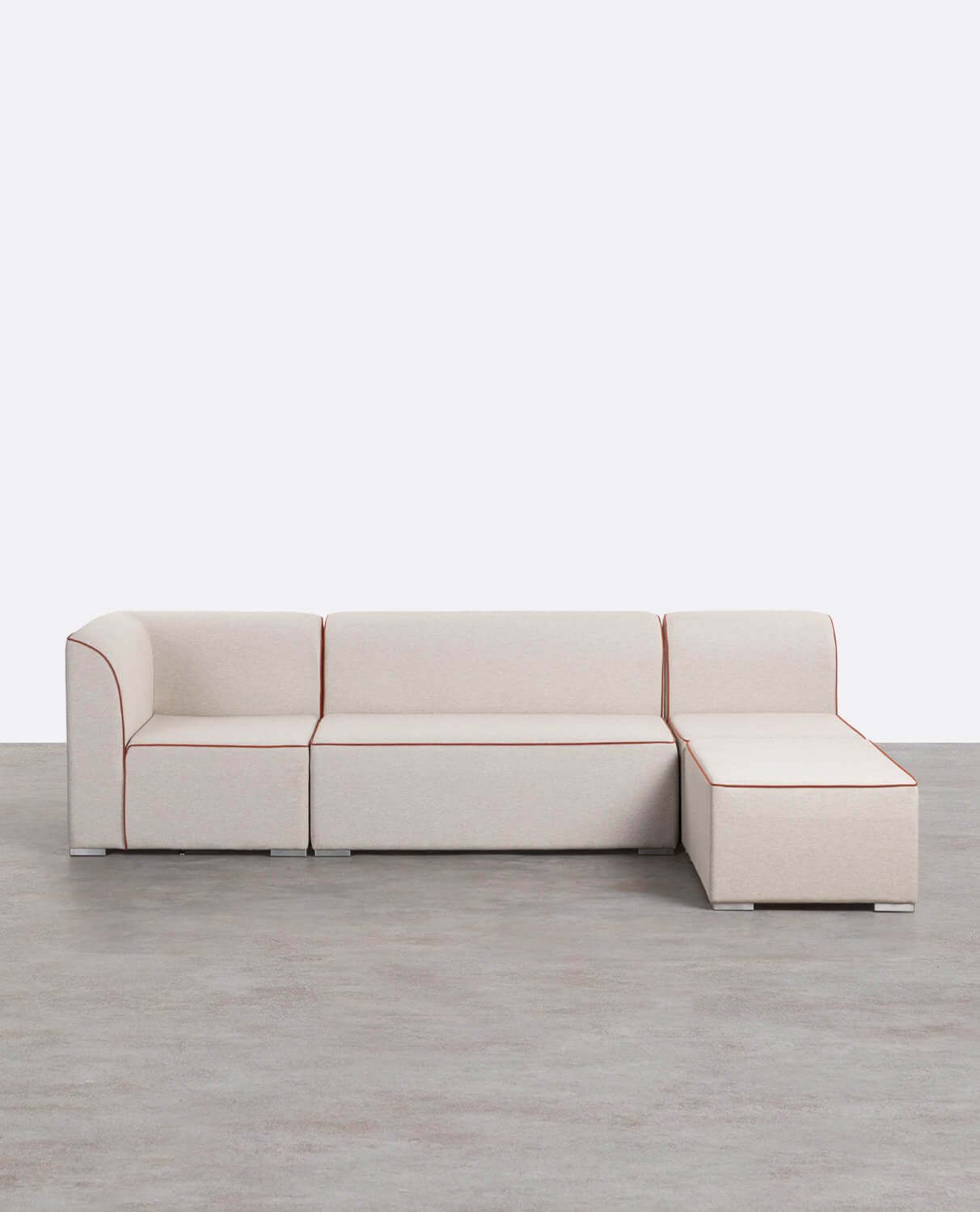 3-Teiliges Modulares Eckgartensofa mit 2-Sitzer-Sofa und Sessel mit Lagos-Stoffbezug, Galeriebild 1