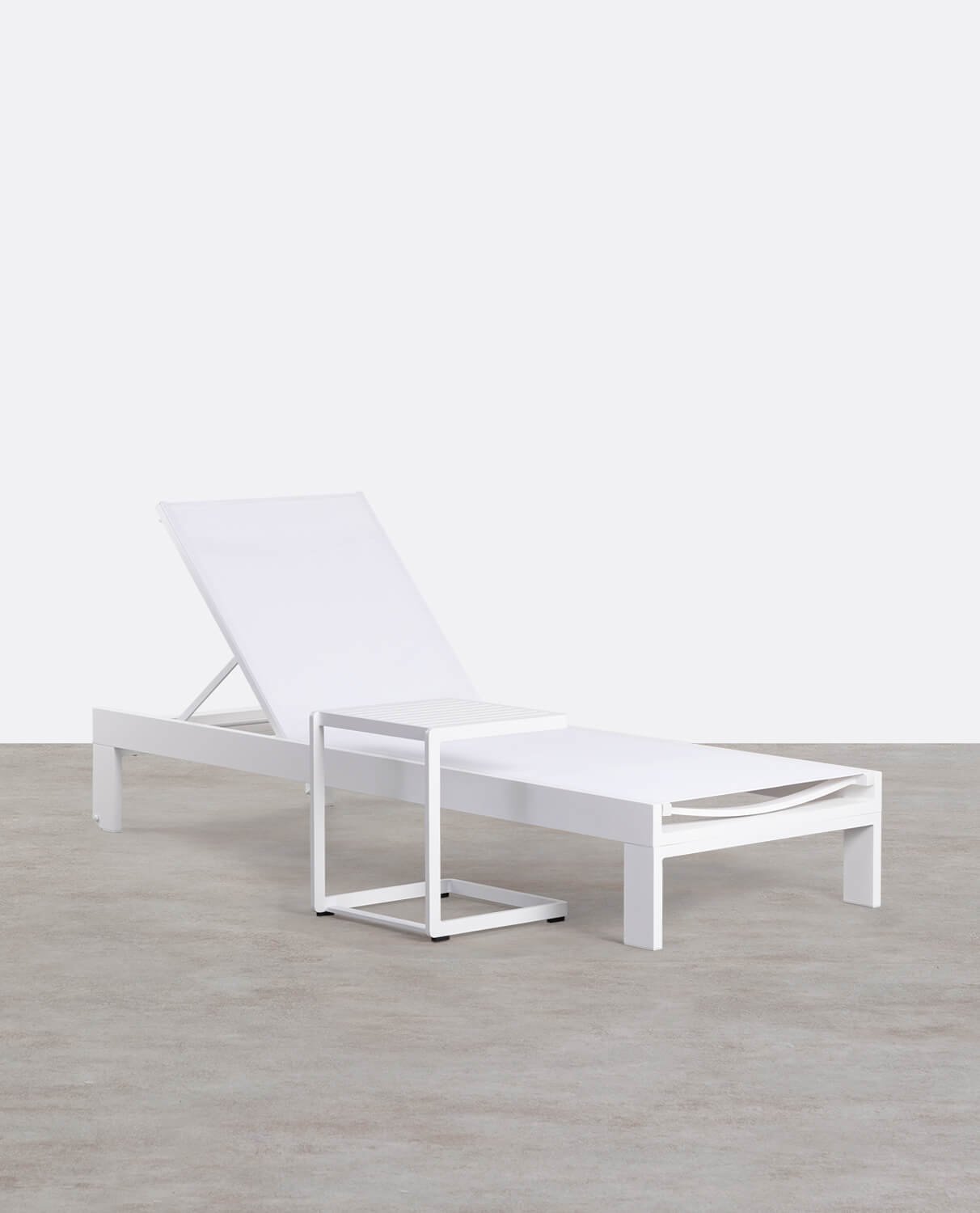 Aluminium Sonnenliege und Beistelltisch Neu Kreta, Galeriebild 1