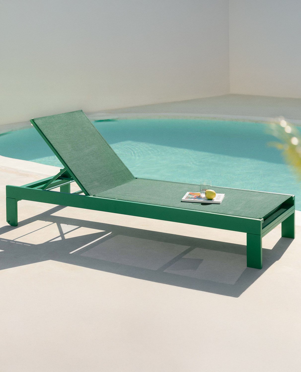 Verstellbare Sonnenliege aus Aluminium und Stoff Neu Kreta, Galeriebild 2