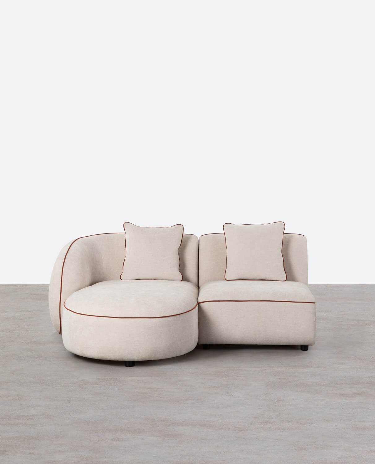 Modulares 2-teiliges Chaiselongue-Sofa mit Ilham-Stoffsessel, Galeriebild 1