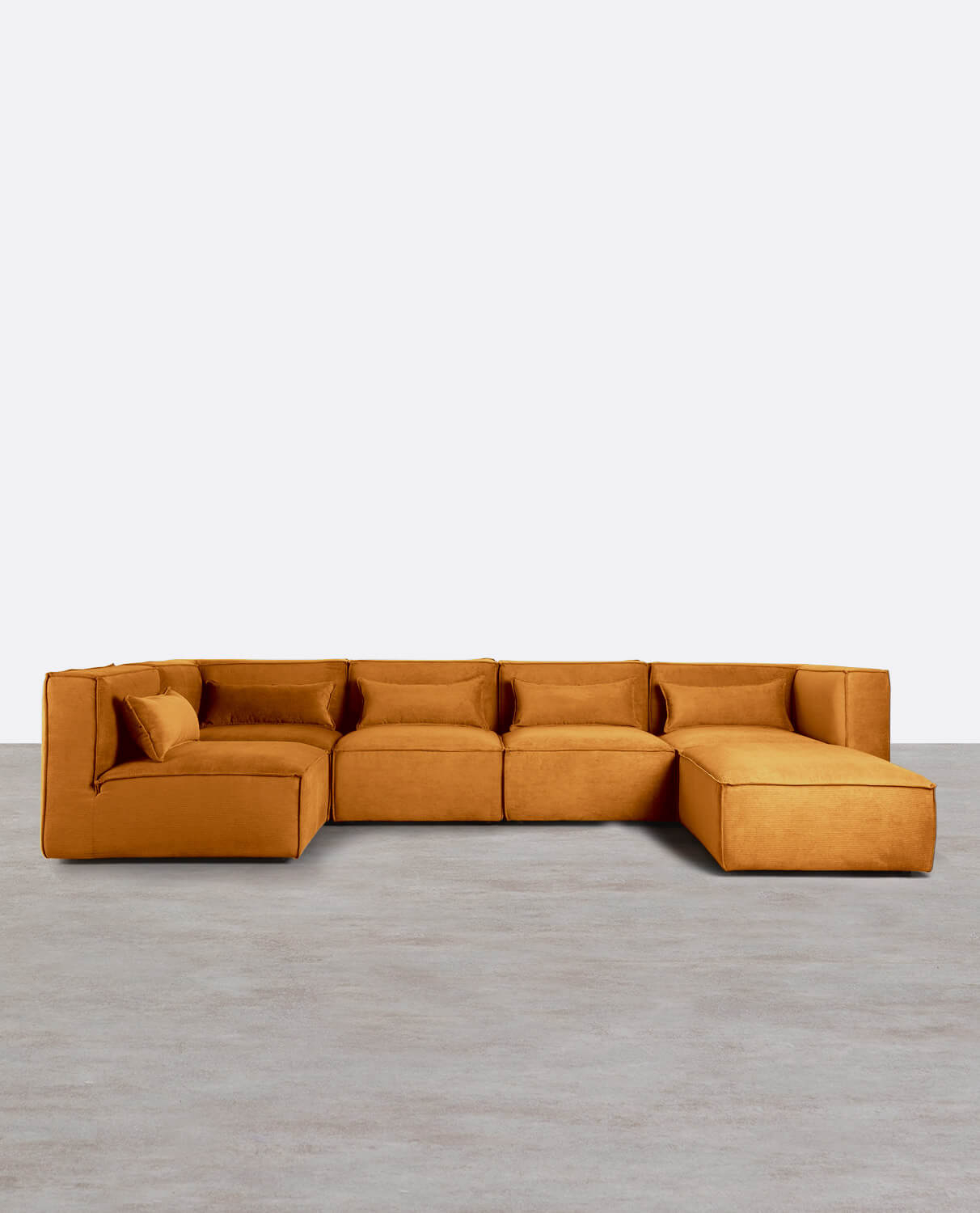 Modulares Sofa 5-teilig und Pouf aus Kord Kilhe, Galeriebild 1