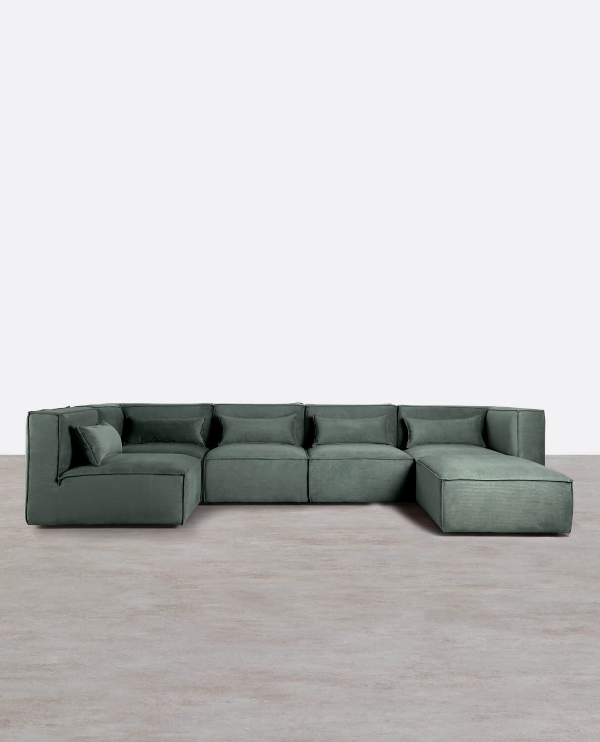 Modulares Sofa 5-teilig und Pouf aus Kord Kilhe, Galeriebild 1