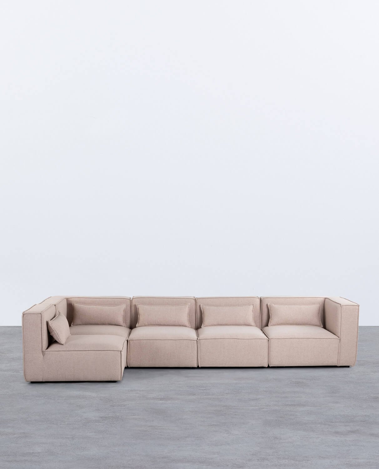 5-tlg. modulares Sofa mit 2 Ecksesseln aus Kilhe-Stoff