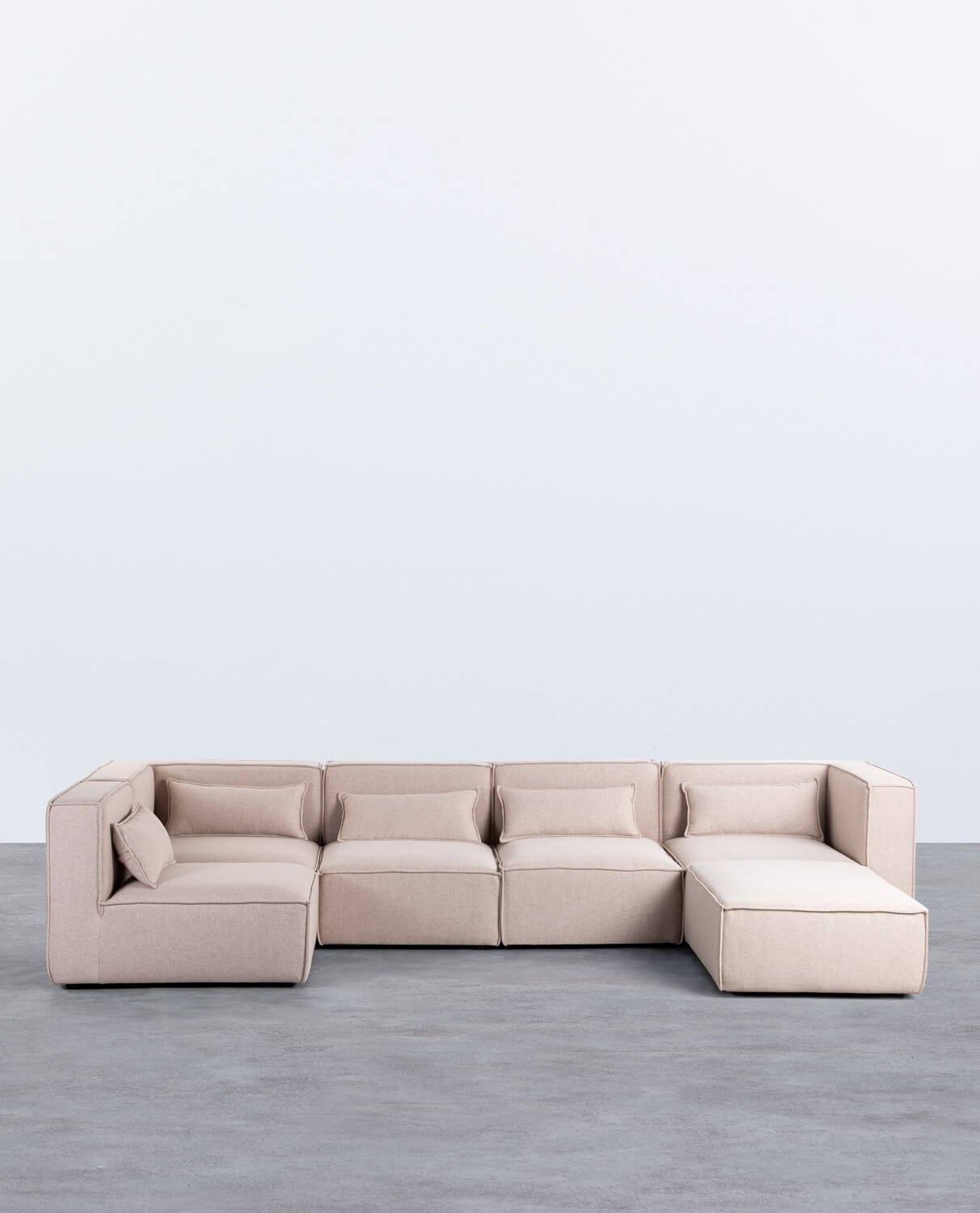 Kilhe Modular 5-teiliges Sofa und Pouf aus Stoff